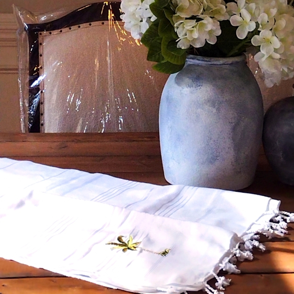 100% Turkish Cotton Herringbone Pestemal Beach Sarong or Blanket White LINUM